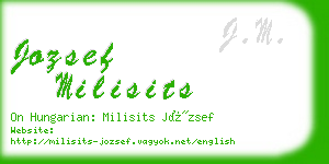 jozsef milisits business card
